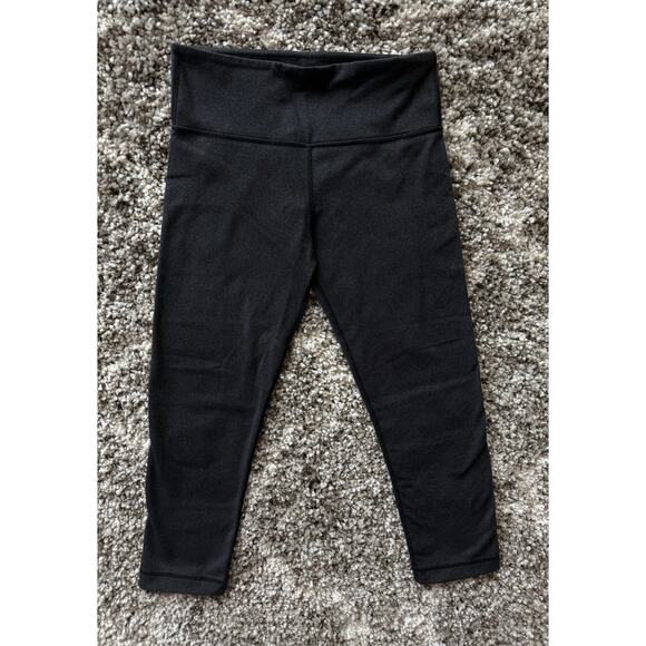 Lululemon Cropped Dark Gray Black Heather Leggings size 4 - Picture 3 of 11